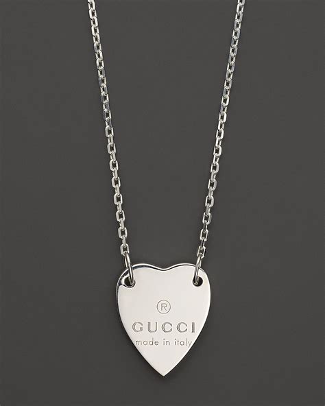 gucci necklace love heart|Gucci trademark necklace with heart pendant.